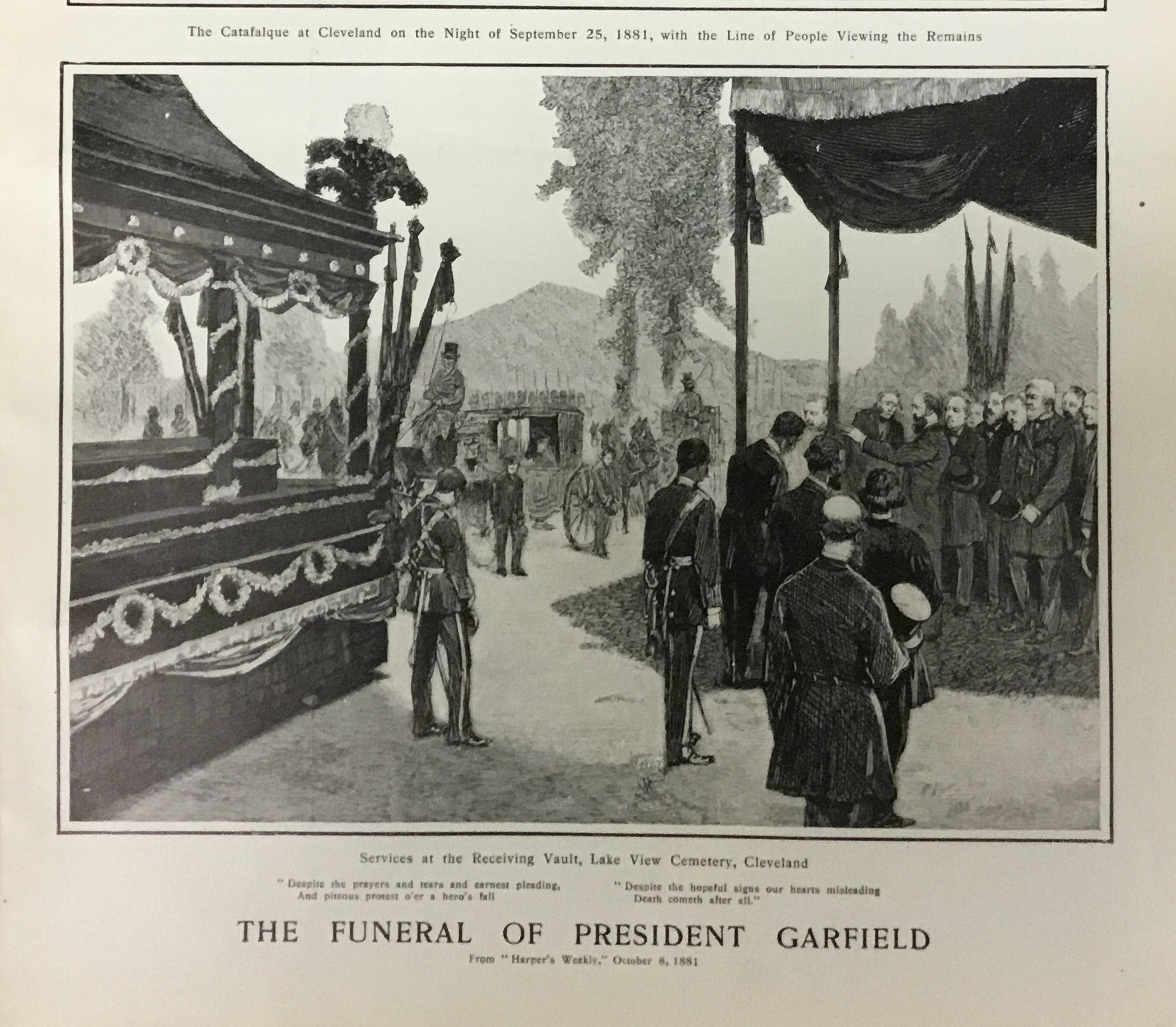 Original 1901 Harper's Weekly The Funeral of President Garfield